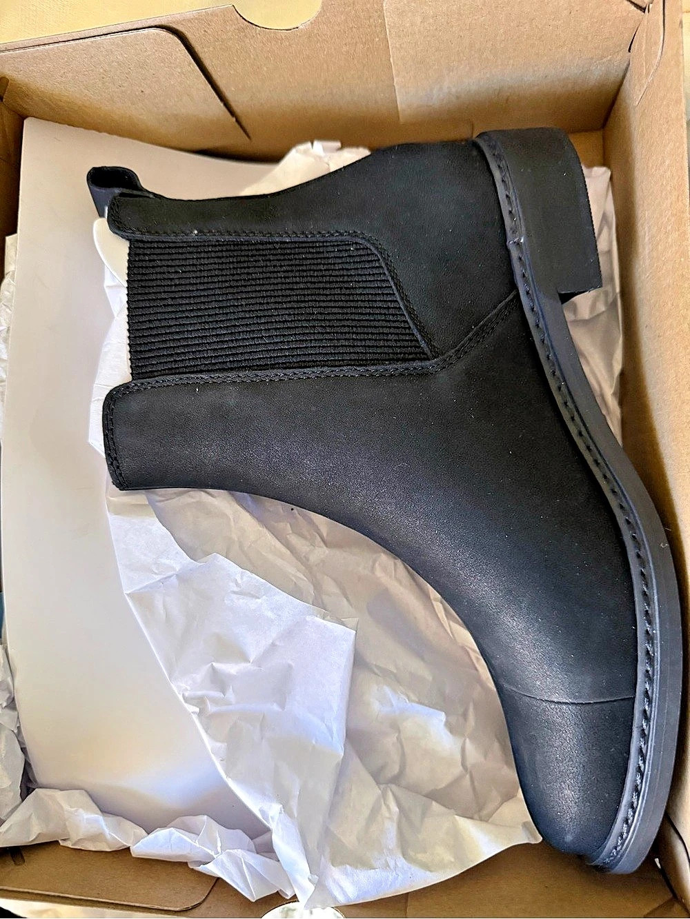 TOMS Charlie Black Leather Ankle Boots US 8 NWT